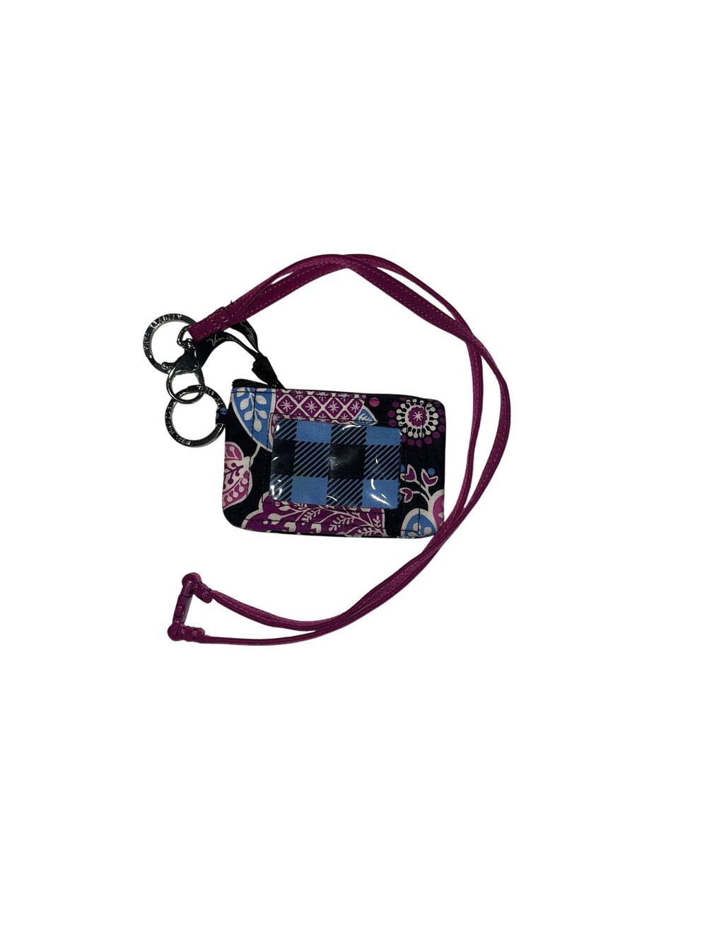 Vera Bradley ID/Card Holder Wristlet Removeable Lanyard 3x5 Keychain School Work